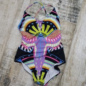 Bright strappy one piece